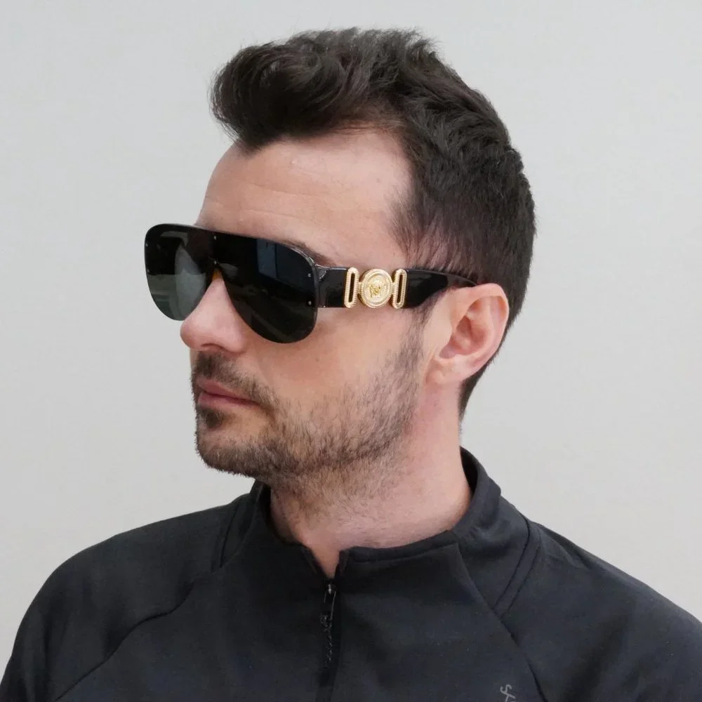 💯 NEW VERSACE VE4391 531771 HAVANA DARK GREEN MASK SUNGLASSES - Picture 8 of 12